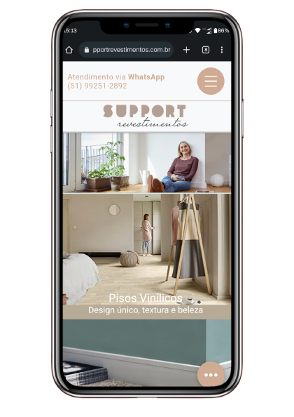 Site Support Revestimentos em Smartphone